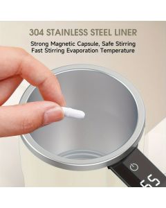 Self-Stirring Coffee Mug Automatic Stir Mug LED Temperature Mug Rechargeable - Beige - Size 380ML