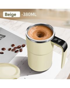 Self-Stirring Coffee Mug Automatic Stir Mug LED Temperature Mug Rechargeable - Pink - Size 380ML