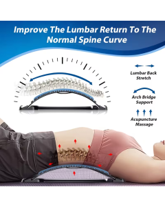 Four adjustable back stretches and posture correctors. Ergonomic waist support with massage function, safety handle, suitable for upper and lower back, office, car, home use, back stretcher, posture correction, durable structure