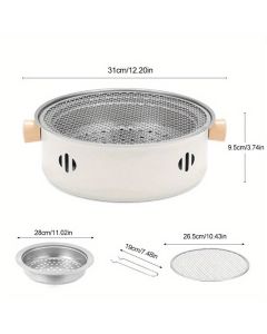 White Black Portable Barbecue Grill Stainless Steel Grill Desktop Grill Camping Grill