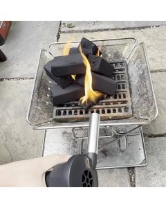 Use the portable battery-powered barbecue fan blower to enhance your outdoor cooking experience. It is ideal for camping, picnics, and charcoal grilling, ensuring efficient airflow for quick and even charcoal ignition.