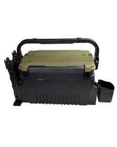 Double-layer multi-function outdoor storage fishing box, can be used as a stool, convenient storage of various fishing lines, bait, live fish.