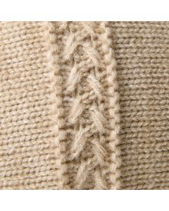 1PCS women's and men's new autumn and winter sheep wool material pure color knitted stackable hat drawstring adjustable cap hoodless hat warm hat cold hat wheat ear embroidery fashionable and versatile model - Coffee - Size XL(AU XL/EU52)