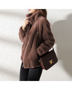 Women's  Faux Fur Jacket | Trendy & Warm Coat - Gray - Size L(AU L/EU50)