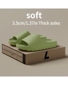 Unisex Soft Thick-Sole Slippers – 3.5cm Cushioned Comfort - Black - Size 8(AU8/EU39)