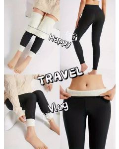 Solid Color Thickened Casual Sports Leggings - Gray - Size 8(AU8/EU36)