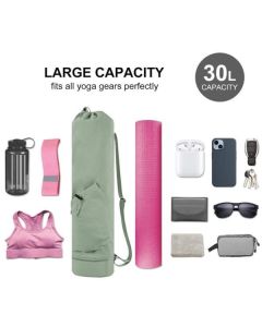 Green Beige Yoga Mat Bag Green Yoga Bag Yoga Mat Carrier Pilates Bag Fitness Accessories
