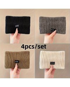 Black Pink Women'S Headbands Elastic Headbands Winter Ear Warmers Solid Color Headbands