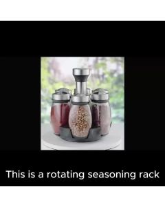 7 pieces rotating base spice dispenser, kitchen supplies, spice dispenser set, including salt, pepper and sugar dispenser - perfect for kitchen storage and organization