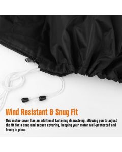 600D marine engine cover, sun protection, wind and rain Oxford cloth, dustproof, mosquito-proof, marine Oxford cloth, outboard cover, waterproof ultraviolet, marine engine protection cover, suitable for yacht, fishing boat (30-60 horsepower)