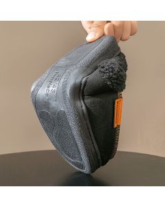 Men's Suede Slippers with Fleece Trim - Black - Size 9(AU9/EU42)