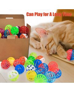24-Piece Cat Toys Bell Ball Cat Toys Interactive Cat Toys Kitten Toys Colorful，Random color