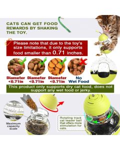Cat Toy Treat Dispensing Ball Indoor Cat Toy Kitten Toy Mental Stimulation Cat