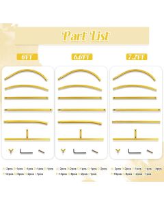 3-Piece Metal Wedding Arch Stand Set for Ceremony Backdrop, Balloon Decoration, and Party Stage Display (Gold)