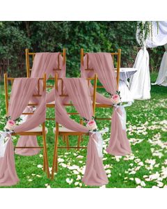 2 Pack Elegant Chiffon Wedding Arch Draping Fabric Panels for Outdoor Ceremony Backdrop and Party Decoration (Dusty Rose)