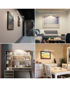  Picture Lights for Wall Plug in or Hardwired,3000K Warm White Dart Board Lights with Remote,13.5inches Silver LED Art Light Dimmbare mit Timer for Gallery Paintings Picture Dartboard