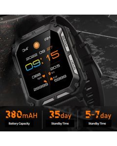 Njord Gear Indestructible Tactical Smartwatch – Military Grade & Rugged - Black