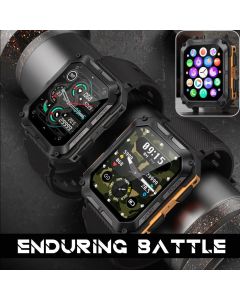 Njord Gear Indestructible Tactical Smartwatch – Military Grade & Rugged - Orange