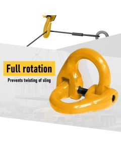 2SETS 2T Sling Hook With Hammerlock Heavy Duty Safety Latch Swivel Winch Hook For Trailer Safety Chain-Yellow