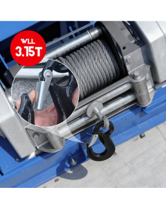 2SET 3.15T Sling Hook Heavy Duty Hammerlock/Slip Hook Kit With Swivel Winch & Safety Latch-Black