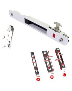 2 Pack Sliding Bay Lock Latch, Single Sided Hook Lock for Sliding Door and Window