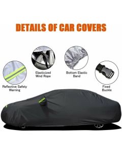 Outdoor Car Cover, Breathable Anti UV Dust and Snow Resistant, Black, 4.8 x 1.8 x 1.5 m