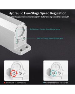 1 Piece Hydraulic Automatic Door Closer with Rotating Arm, for 45 to 85 kg Doors