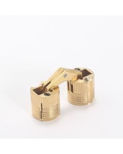 2 Pcs Brass Hidden Invisible Barrel Hinges for Wooden Door Cabinet Caravan, 16 mm
