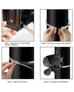 Heat Powered Wood Stove Fan 4 Blade Quiet Fireplace Fan for Pellet Stove