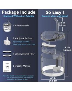 Automatic Cat Water Fountain 1.8L with USB Pump Carbon Filter and Smart Water Mode