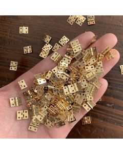 100 Pack Mini Flat Folding Screw Hinges for Furniture Doors and Windows