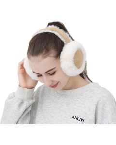 Ear Warmers - Foldable Women's Winter Earmuffs - Plush Faux Fur - Soft and Warm - Suitable for Outdoor Use - Cold Weather Protection