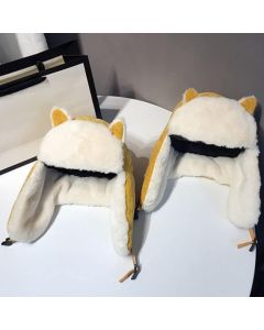 Women's Winter Hat (Head Circumference: 56-58 cm) - Cute Cat Ears - Aviator Hat with Earflaps - Ski Ushanka with Buckle Closure