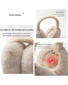 Foldable Warm Ear Muffs for Women - Plush Winter Ear Warmers with Headband - Soft and Warm Earmuffs - Suitable for Outdoor Activities in Cold Weather