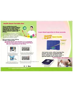 Travel Pill Organizer with Alarm and Digital Timer, Portable Medicine Tablet Dispenser Case, White