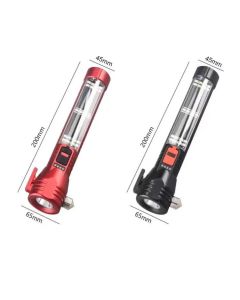 Rechargeable Safety Flashlight, Waterproof Emergency Torch with USB Charging, High-Lumen, Red
