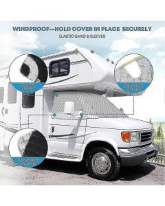 Camper Van Windshield Cover Compatible with C 1997-2022 4 Layer Thickened Camper Van Windshield Cover Snow Protection - WELLNGS