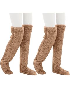 Womens Fleece Over the Knee Socks Warm Winter Leg Warmers