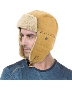 Winter Aviator Hat Thickened Cotton with Earmuffs Khaki, One Size