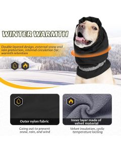 Dog Winter Earmuffs Calming Waterproof Snowproof Black, Size L, 50-64 cm