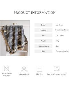 Womens Reversible Winter Scarf with Tassels Landscape Print, 180 x 65 cm