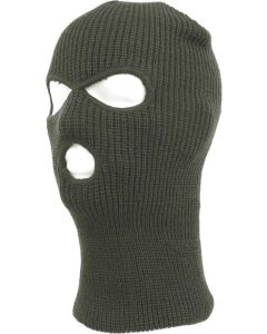 Three Hole Balaclava Ski Mask Green, One Size