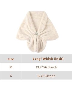 Womens Winter Scarf Poncho with Brooch, 143 x 33.5 cm