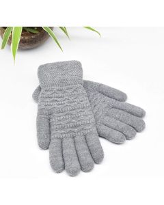 Womens Touchscreen Winter Mittens Thermal Knitted Fleece Lined Gray