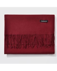 Viscose Burgundy Red Wine Shawl Scarf for Women, Oversized Soft Lightweight 70x200 cm Wrap with Tassel, Perfect Winter Claret Scarf