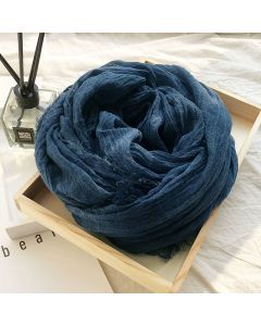 Autumn Winter Men's Basic Cotton Scarf, Medium Thickness for All Seasons, Versatile Black Oversized Soft Warm Touch