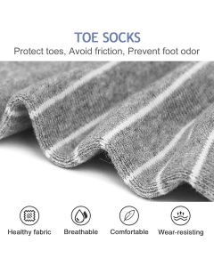 Women's Cotton Toe Socks 5 Pairs for Yoga Running, Five Finger Design Reduces Friction and Blisters, Breathable Moisture-Wicking Low-Cut Athletic Socks