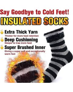 Men's Extra Thick Thermal Winter Socks 10 Pairs, Warm Brushed Plush Lining for Extreme Cold, Ideal for Hiking Skiing Outdoor Work and Everyday Use