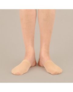 Beige Fine Cotton Toe Socks 5 Pairs, Invisible Half Socks with Non-Slip Silicone Seamless Design for Sandals Dress Shoes and Yoga, One Size for Women