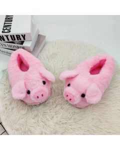 Pink Cute Pig Cartoon Animal Slippers for Women, Warm Plush Lining Soft Breathable Non-Slip Thick Sole, Available in Sizes 36-44 for Cozy Home Wear